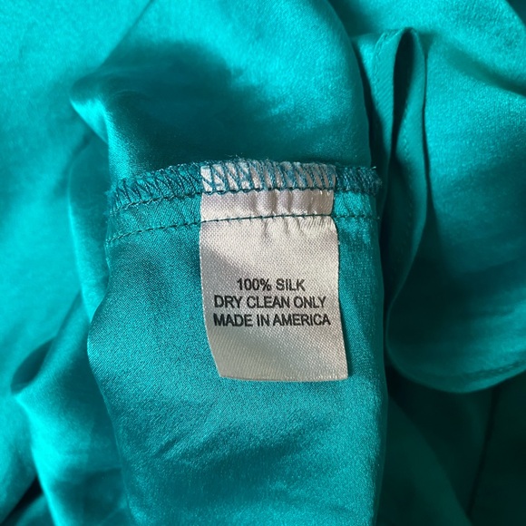 Make Offers - Amanda Uprichard Teal Silk Dress size Large 🩵 - Picture 8 of 9